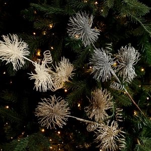 Sparkling glitter firework spray picks for Christmas tree decoration in gold and silver