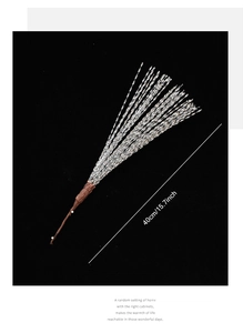 Glittery silver artificial branch stems 40cm for Christmas tree floral decoration