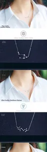 Detailed close-up of s925 silver zodiac necklaces featuring Virgo, Libra and Scorpio signs