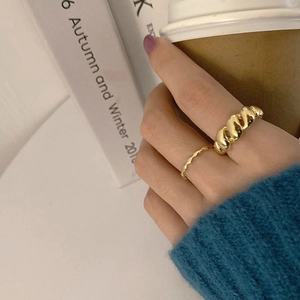 Bagues En Cuivre Minimalistes Torsadées Croissant Et Ondulées Ajustables Bijoux De Doigt Ouverts Couleur Or Mode Française Rétro Femmes