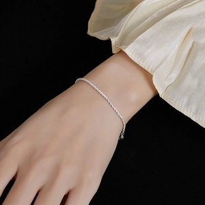 Minimalist Gypsophila Bracelet For Women Silver Plated Copper Starry Sky Sparkling Jewelry Adjustable Thin Chain Gift