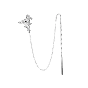 S925 sterling silver tassel earrings with sparkling heart-shaped pulse design