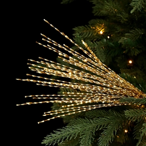 Golden glitter spiral spray branches decoration for Christmas tree arrangement