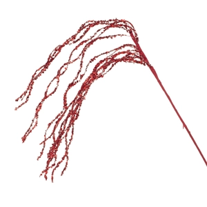 Sparkly red sequin decorative branch for Christmas tree floral arrangement and festive decor