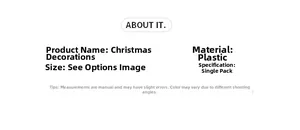 Detailed text guide for plastic Christmas glitter branches with sizing and materials