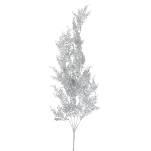 Branche de pin artificielle argentée à paillettes pour sapin de noël et décoration