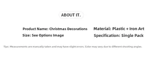 Detailed material specifications for Christmas tree star topper made of plastic and iron