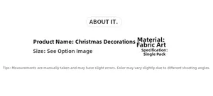 Detailed material specification and size info for Christmas mesh flower decorations