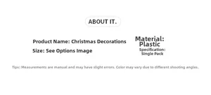 Detailed specification chart for acrylic champagne pink leaf Christmas tree ornaments
