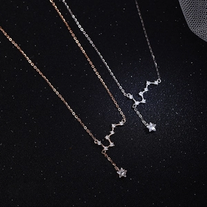 Big Dipper necklace in rose gold and silver finish with sparkling zircon constellation