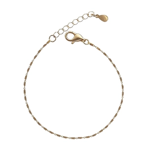 Minimalist 925 silver geometric cube gold chain bracelet with adjustable lobster clasp