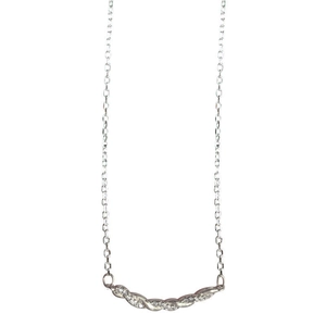 Elegant 925 silver twisted necklace featuring a minimalist paved smile bar pendant