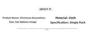 Spécifications détaillées du nœud de Noël en tissu rose avec dimensions et matériaux