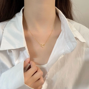 Collier Pendentif Cœur Infini Cuivre Avec Zircone Strass Bijoux Élégants Pour Femmes Plaqué Or Argent