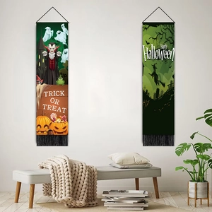 Arazzi da parete Halloween nordici con motivi di fantasmi, streghe e Trick or Treat