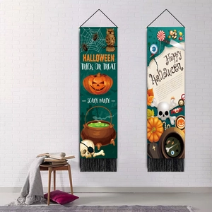 Set di due arazzi da parete di Halloween con nappe per decorazioni per la casa