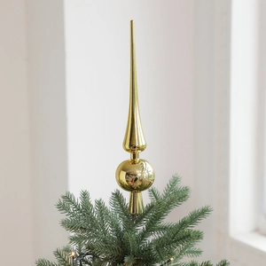 Puntale per albero di Natale dorato a forma di zucca con rilievi a fiocco di neve