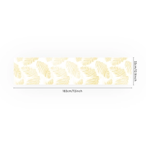 Camino de mesa blanco con estampado de palmas amarillas, 183x33cm decoración de hogar