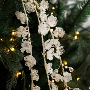 White crystal acrylic branch with gold glitter for Christmas tree festive decoration