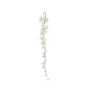 Guirlande de fleurs en acrylique avec perles et cristaux pour décoration de sapin de Noël