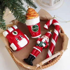 Weihnachtsbaum Hängende Ornamente Cartoon Weihnachtsmann Schneemann Nussknacker Rucksack Mocha Tasse Festliches Dekor Für Zuhause