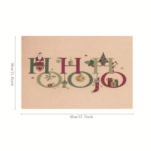 Christmas Merry Christmas placemat with HO HO HO text and festive patterns 45x30cm