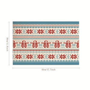 Christmas place mat with red reindeer and snowflake patterns, size 30x45cm for dining decor