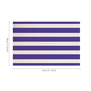 Striped linen placemat for dining table decoration, non-slip and heat-resistant 45x30cm