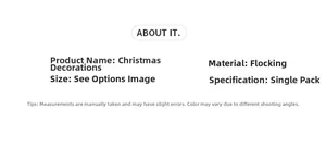 Detailed specifications for flocked Christmas dragonfly ornaments with size and material info