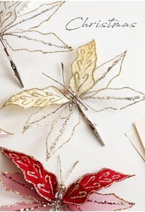 Detailed view of mesh butterfly clips with glitter decor and metal crocodile clips