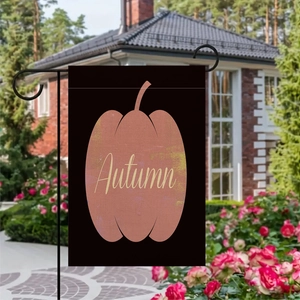Bandiera da giardino in lino con zucca e scritta Autumn per decorazione esterna autunnale