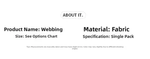 Detailed text chart showing Christmas ribbon material specifications and care tips