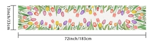 Chemin de table floral tulipes avec dimensions précises de 33x183 cm pour décoration