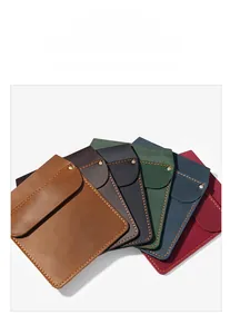 Detailed view of genuine leather pocket organizers in six stylish assorted colors