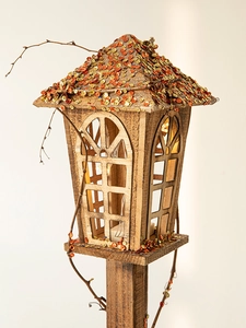 Maison de Noël vintage en bois lumineux avec paillettes pour décorations de fête