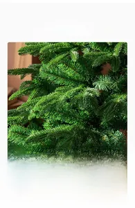 Close-up of dense Nordic green PE mixed pine needles on a luxury Christmas tree