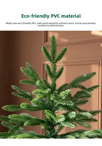 Detailed view of lush green PVC mixed pine needles on a luxury Christmas tree