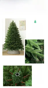 Detail of umbrella structure mechanism for quick assembly of a lush green Christmas tree