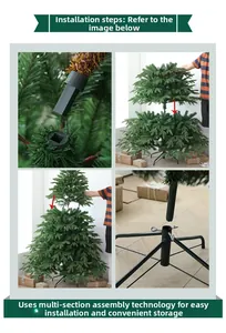 Detailed assembly guide for the lifelike green Christmas tree with metal folding stand