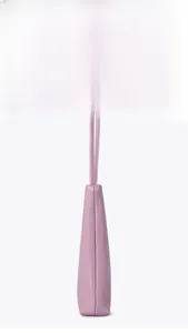 Detail of purple lychee grain leather phone bag showing its ultra-thin profile and texture