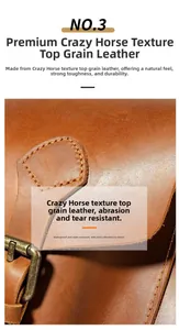 Detailed macro view of vintage buckle and crazy horse leather grain on waist bag