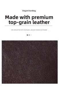 Close-up of premium dark brown cowhide leather with a natural lychee grain texture