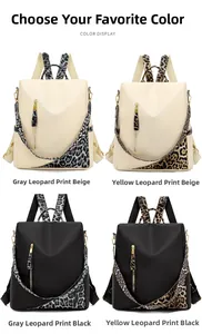 Aperçu des coloris pour sacs à dos femme avec motifs léopard en beige et noir élégant