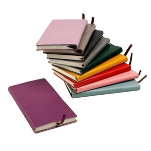 Carnet en Cuir Véritable Journal d'Affaires en Cuir de Vachette Grain de Litchi Avec Marque-page en Ruban de Satin Fournitures de Bureau École
