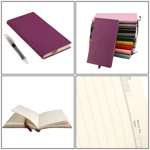 Carnet B5 en cuir véritable avec ruban marque-page disponible en plusieurs couleurs