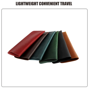 Slim crazy horse leather sunglasses pouches in six colors with neat stitching details