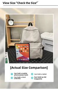 Detailed comparison showing large capacity storage for tablet and A4 files in the backpack