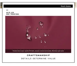 Macro detail of wine red PU leather showcasing water-resistant and durable texture