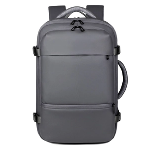 Modern dark gray waterproof business backpack with large capacity and multi-layer storage