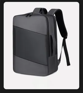Side view detail of water-resistant business laptop backpack with durable texture